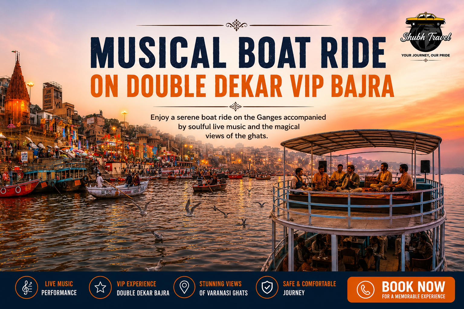 Double Decker VIP Bajra Boat Varanasi